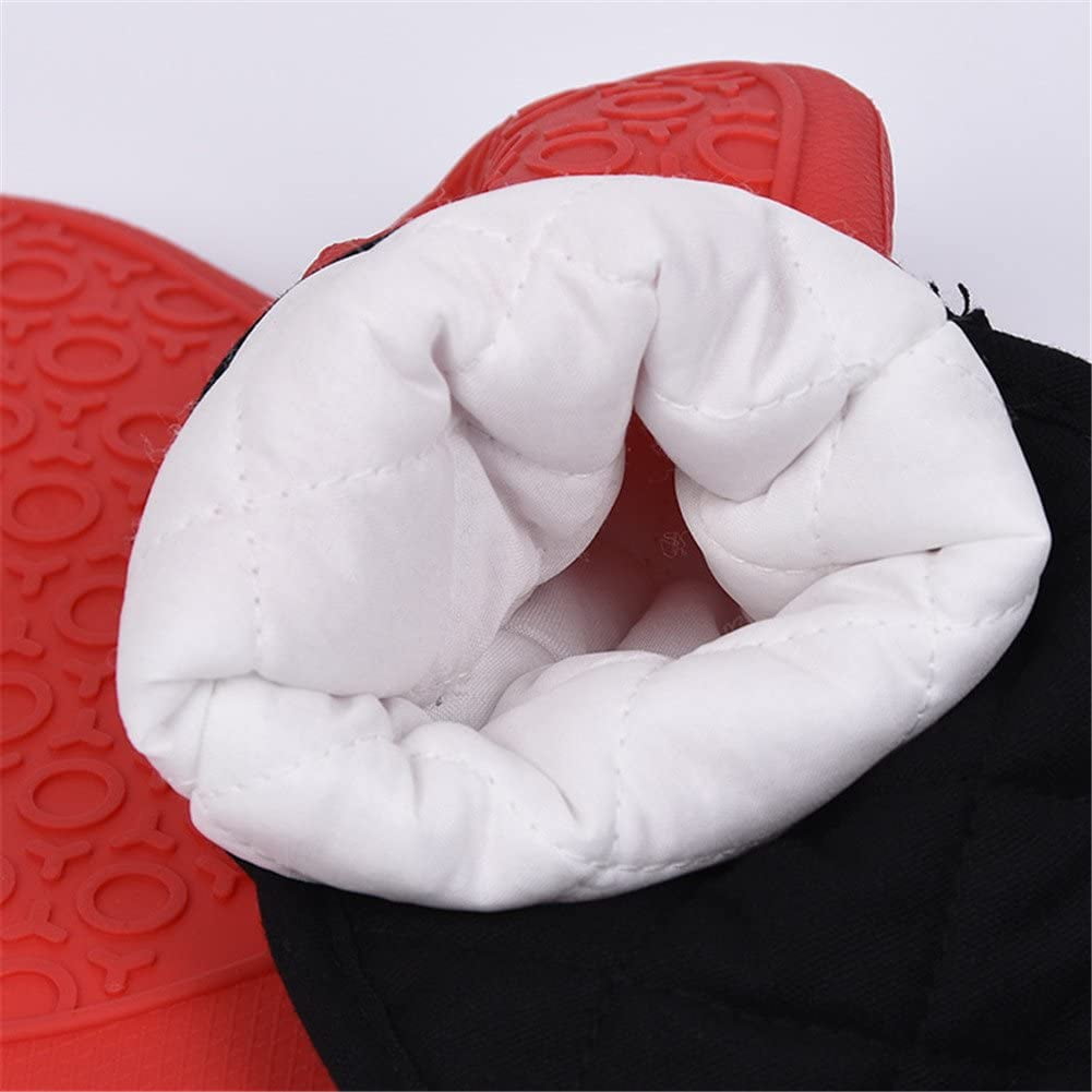 Connected Oven Mitts All-in-One Potholder Gloves Heat Resistant Quilted Silicone Oven Mitts 33.8 x 7-inch