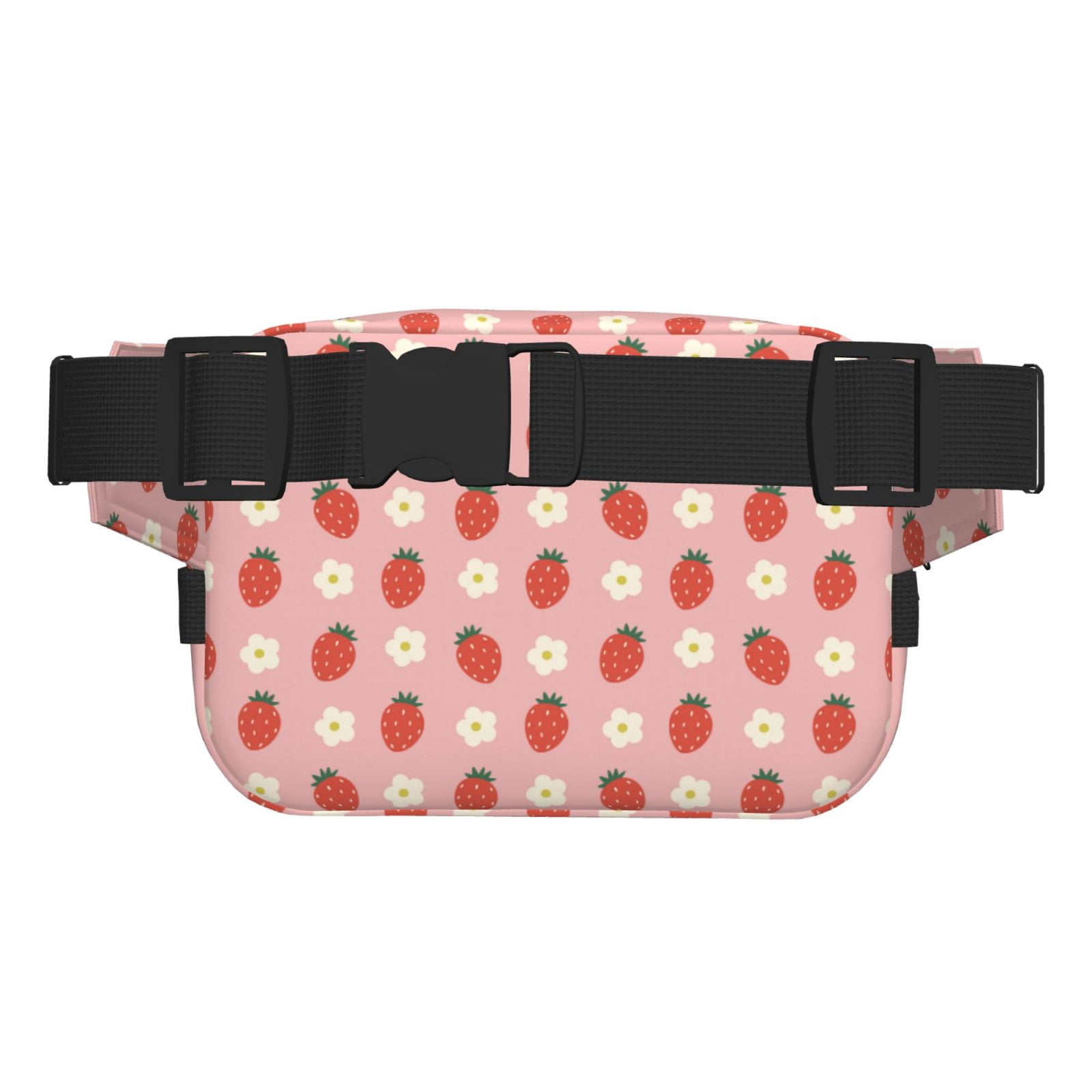 Hirioo Strawberry for Double Layer Waist Bag Adjustable Fanny Pack For Travel Running Hiking