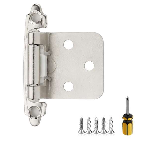 30Pcs Spring Cabinet Hinges w/ Screwdrivers – ½″ Overlay Semi‑Concealed Self‑Closing Kitchen Door Hardware