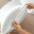 thumbnail image 5 of Satin Pillowcase with Zipper, Similar to Silk Pillow Cases 2 Pack, Silky & Soft Satin Pillow Cases Standard Size for Hair and Skin, Ivory Pillow Covers, Gifts for Women Men, 20x26 Inches, 5 of 7