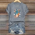 thumbnail image 2 of VBTAPA Jesus Shirts for Women Christian Cross Printed Short Sleeve T-shirts Happy Easter Rabbit Graphic Tees Big Sales Today Gray S, 2 of 5