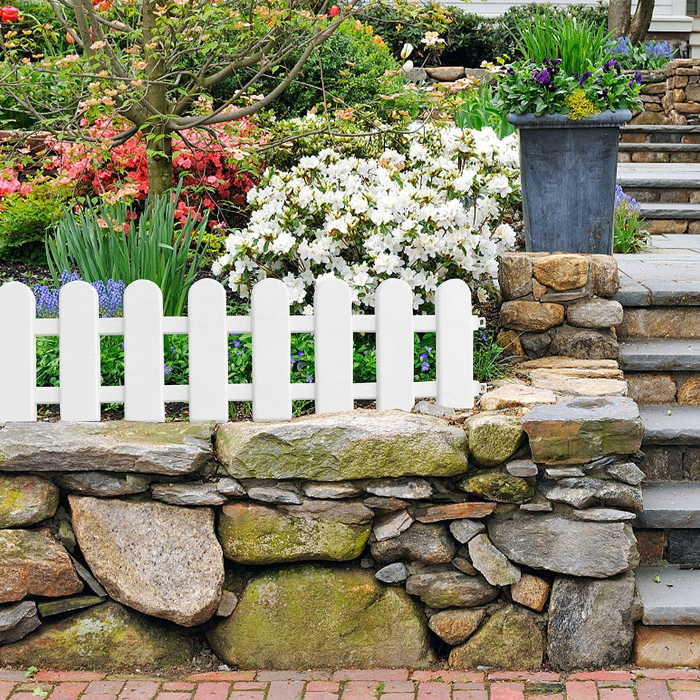 CIMAXIC 4 Sets White Plastic Fences for Hotel Garden Fencing Decorative Outdoor