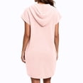 thumbnail image 4 of NominalSnug Womens Towel Dress Hooded Wearable Button Snaps Cover up Spa Beach Gym Bathrobe Towels Wrap, 4 of 8