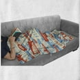 thumbnail image 6 of Fitness Soft Flannel Fleece Throw Blanket, Collage of Words Physical Activity Healthiness Nutrition Bodycare Theme, Cozy Plush for Indoor and Outdoor Use, 70" x 90", Sky Blue White Red, by Ambesonne, 6 of 6