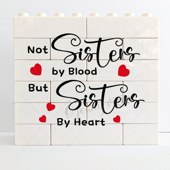 Not Sisters by Blood But Sisters by Heart Novelty Decorative Sign/Plaque,Friendship Gifts for Sister Birthday BFF,Best Friend Gifts For Bedroom Living Room