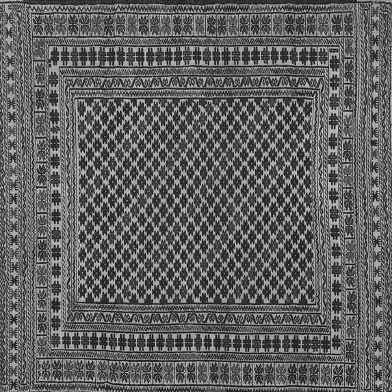 Ahgly Company Indoor Square Southwestern Gray Country Area Rugs, 3' Square