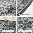 thumbnail image 5 of VUNATE Outdoor Rug 6'x6' Round Patio Rug Waterproof Woven Plastic Indoor Outdoor Mat for Picnic RV Porch Camping Reversible Lightweight Boho Outside Rug Gray Beige, 5 of 7