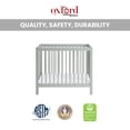 thumbnail image 5 of Oxford Baby Essential Island Mini 4-in-1 Convertible Crib with Round Spindles, Gray, 5 of 10
