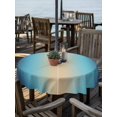 thumbnail image 6 of Dark Blue Khaki Ombre Outdoor Tablecloth with Umbrella Hole, Modern Abstract Art Gradient Spillproof Waterproof Outdoor Table Cover, Patio Tablecloths for Party/Garden/Picnic, Round 60 inch, 6 of 9