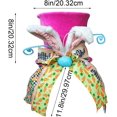 thumbnail image 2 of Sombrero de Terciopelo Rosa para Árbol de Pascua con Orejas de Conejo, Decoración de Primavera Plegable de 8 Pulgadas, 2 of 6
