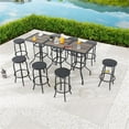thumbnail image 2 of Patio Festival Metal 11-Piece Outdoor Bar Height Dining Set in Black, 2 of 8