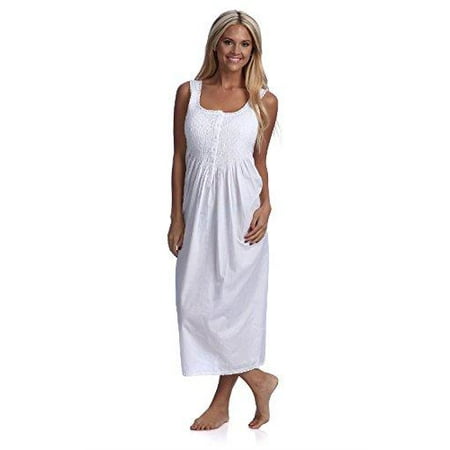 

Handmade Women s Smock Tatting Lace Full-Length Nightgown White 4 Sizes
