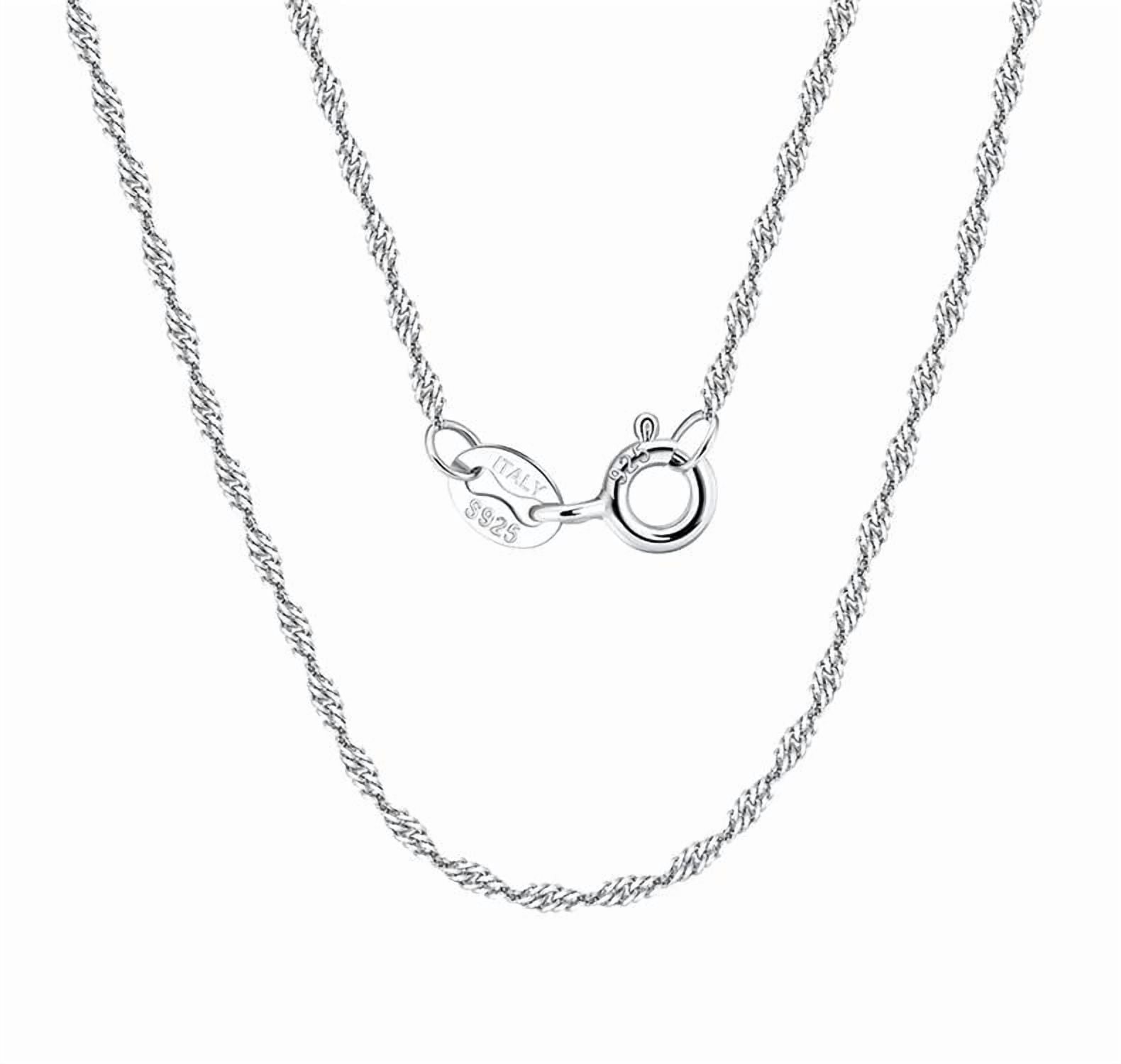 SkyAuks 925 Sterling Silver Italian Rope Chain Necklace – Diamond
