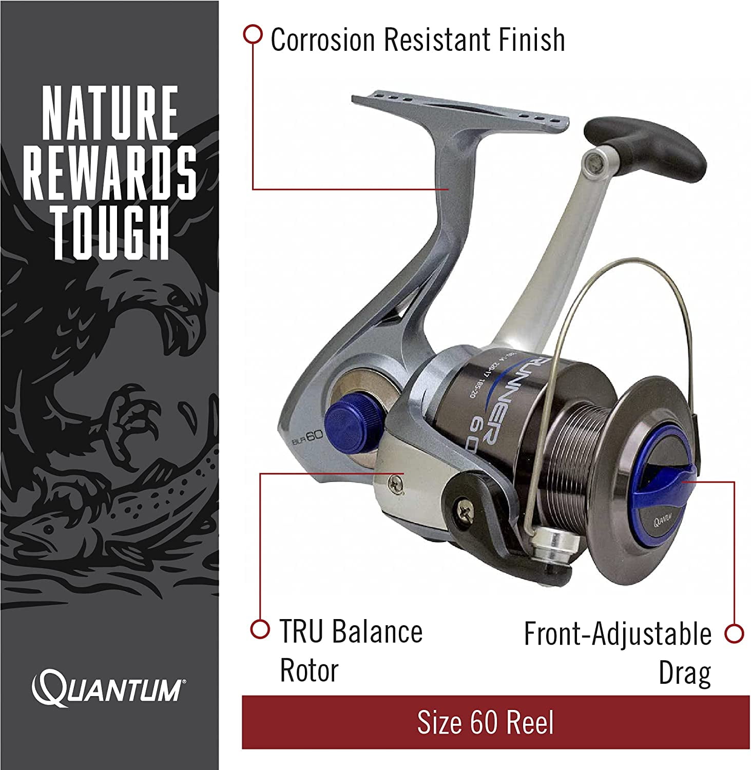 Quantum Blue Runner Catfish Casting Pole, 10-Foot Rod, Size 60