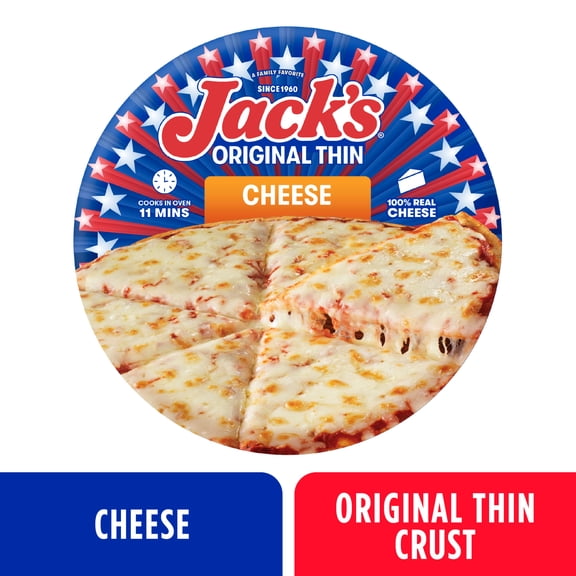 Jack's Frozen Cheese Pizza, Original Thin Crust Pizza for Grilling, 13.8 oz (Frozen)