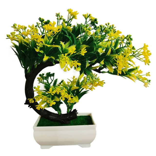 Realistic Artificial Peacock Bonsai Tree - 24cm Plastic Plant for Home Decor, Office Desk, and Table Centerpiece