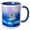 Blue/White, variant on 3drose, Beautiful Swimming Swan, 11oz Two-tone Red Mug
