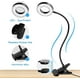 thumbnail image 4 of Lámpara de escritorio con pinza de 48 LED, lámpara de lectura flexible con pinza de 360°, 3 modos de iluminación y 10 niveles de brillo, lámpara de escritorio LED USB para estudiar y trabajar, negra [, 4 of 5