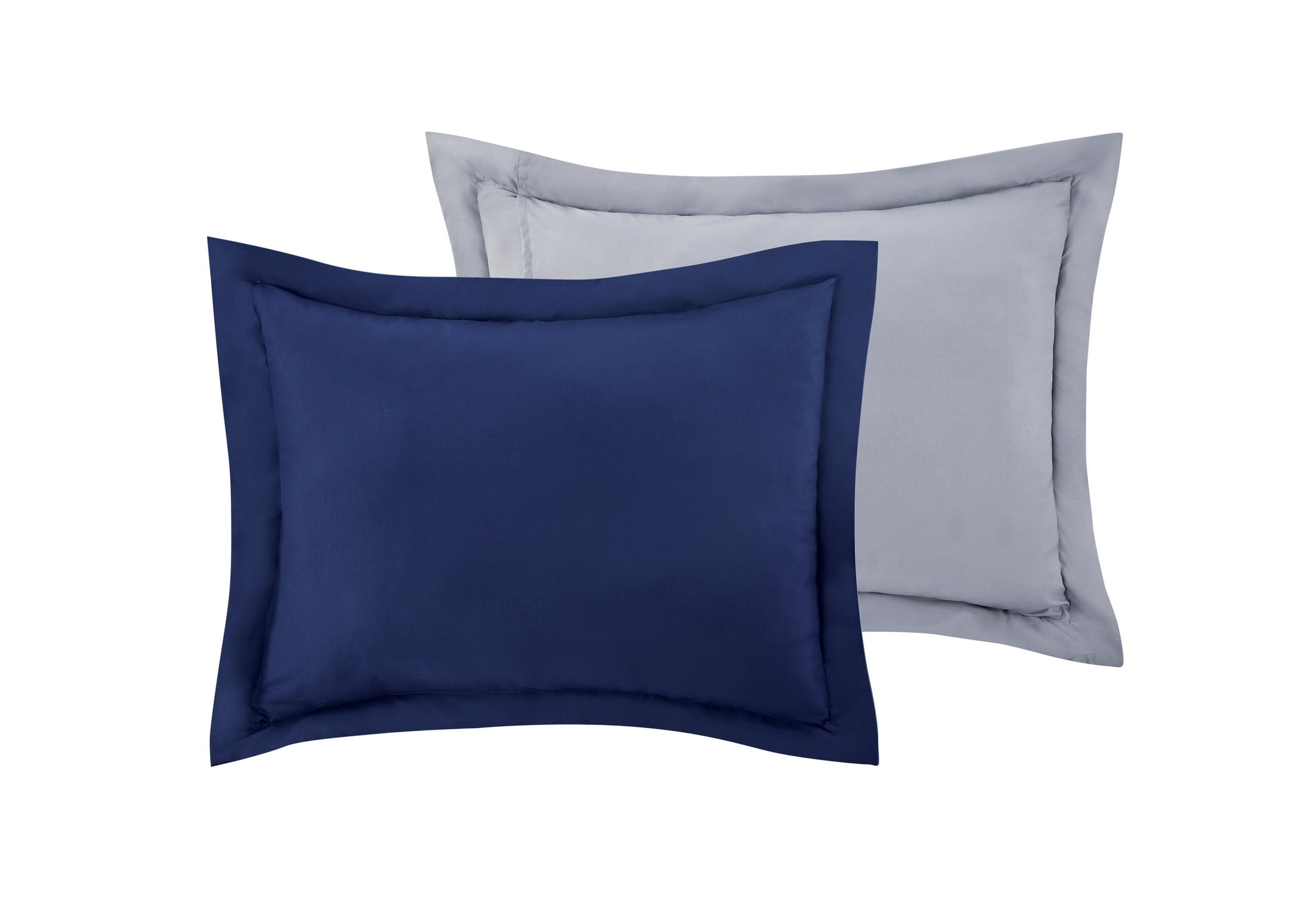 VCNY Home Lincoln 7-Piece Navy/Grey Solid Color Reversible Bed in a Bag, King, Adult, Unisex