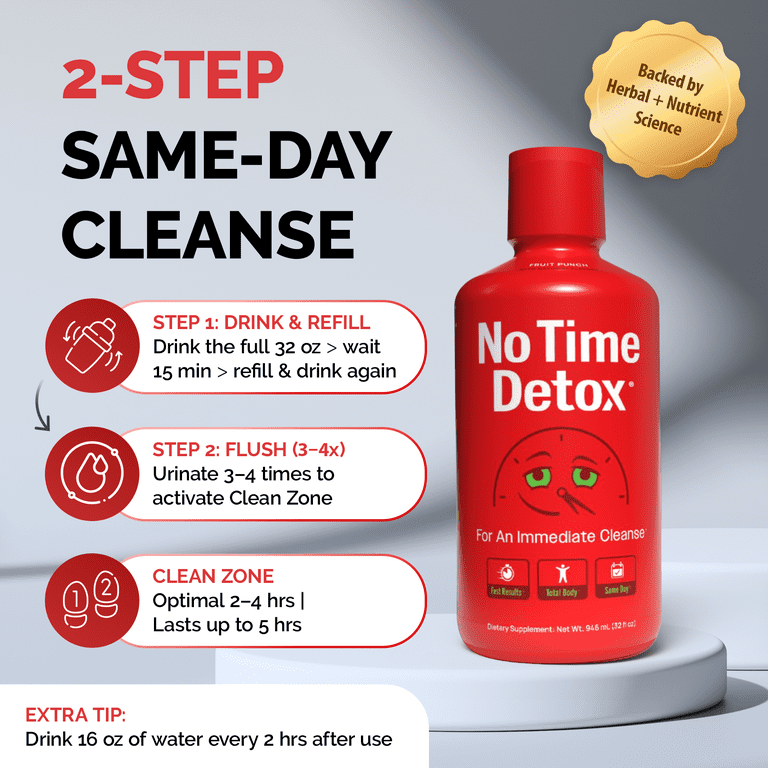 No Time Detox® Herbal Detox Support Drink – Fruit Punch – 32 fl oz