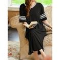 thumbnail image 4 of Avidlove Women's Nightgowns Long Sleepshirt Short Sleeve Oversized Nightdress Sleepwear V Neck Houese Dress Loungwear, 4 of 7