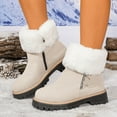 thumbnail image 2 of YLYL Women's Suede Winter Snow Boots Side Zipper Warm Fur Lined Chunky Heel Anti-Slip Outdoor Ankle Boots, 2 of 9