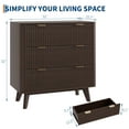 thumbnail image 2 of Fluted 3 Drawer Dressers, Modern Closet Dressers Chest of Drawers, Wood Storage Dresser Chest of Drawers Organizer for Bedroom Living Room Hallway Closet(Walnut), 2 of 12
