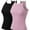 2PACK - Black/Orchid, variant on Made by Olivia Women's 2-Pack Basic High Halter Neck Sleeveless Ribbed Racerback Tank Top