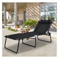 thumbnail image 6 of Folding Lounge Chair, 4 Position Adjustable Chaise with Footrest - Outdoor Patio Recliner for Beach, Camping, Sunbathing, 6 of 9