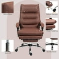 thumbnail image 6 of Vinsetto Vibration Massage Office Chair with Heat, Recining Back, Footrest, Microfibre Comfy Computer Chair, Coffee, 6 of 9