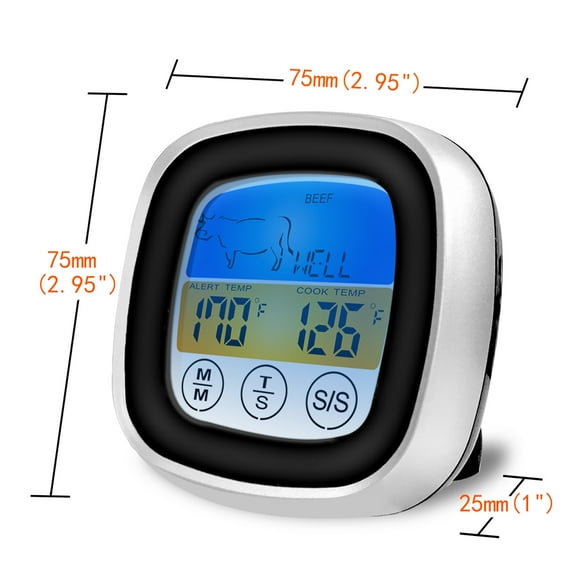 Analyzer,With Sensitive Color Meat Thermometer 40in Probe Wire Oven Thermometer 40in Probe 40in Probe Wire Lcd Display Bbq Oven Thermometer Sensitive Color Lcd Color Lcd Display Mewmewcat