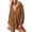 Brown2, variant on Womens Long Sleeve Outwear Lapel Button Down Drop Shoulder Loose Shirt Coat with Chest Pockets