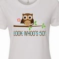 thumbnail image 4 of Inktastic 50th Birthday Looks Whoos 50 Owl Women's T-Shirt, 4 of 5