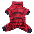 thumbnail image 6 of YUEHAO Dog Sweaters for Small Dogs Pet Clothes Home Wear Striped Pajamas High Collar Four-Legged Clothes Pet Dog Clothes (Red, XL), 6 of 8