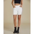 thumbnail image 3 of Pantalones cortos de mezclilla Luvamia de color blanco crema para mujer, talla 12/14, 3 of 8