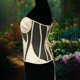 thumbnail image 5 of Corsé estereoscópico de corte en espiga de pescado con tirantes de hilo moldeado, camiseta sin mangas de poliéster para mujer, 5 of 8