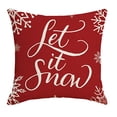 thumbnail image 4 of Paquete de 4 Feliz Navidad Copo de nieve Let It Snow Muñeco de nieve Pino Alce Bendición Regalo Algodón Lino Sofá cuadrado 18 "x 18", 4 of 5