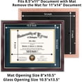 thumbnail image 2 of GraduationMall Certificate Documents Diploma Frame Glossy Cherry Real Wood with Navy Blue Mat 8.5 x 11 /11 x 14, 2 of 6