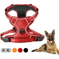 thumbnail image 1 of Dog Harness, No-Pull Pet Harness with 2 Leash Clips, Adjustable Soft Padded Dog Vest, Reflective No-Choke Pet Oxford Vest with Easy Control Handle for Large Dogs, Red, XL, 1 of 9