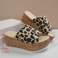 thumbnail image 4 of Viluyesy Womens Slide Sandals, Open Toe Leopard Slope Heel Summer Casual Wedge Shoes Gold, 4 of 8