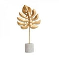 thumbnail image 3 of Golden Monstera Leaf Feather Model Ornament,Metal Golden Leaf Tabletop Shelf TV Cabinet Decor Feather Or Leaf With Marble Base Holder Desktop Decoration Home Office Decoration, 3 of 6
