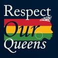 thumbnail image 5 of Wild Bobby Respect Our Queens Black Pride Women’s Standard V-Neck Tee, Navy, Large, 5 of 5