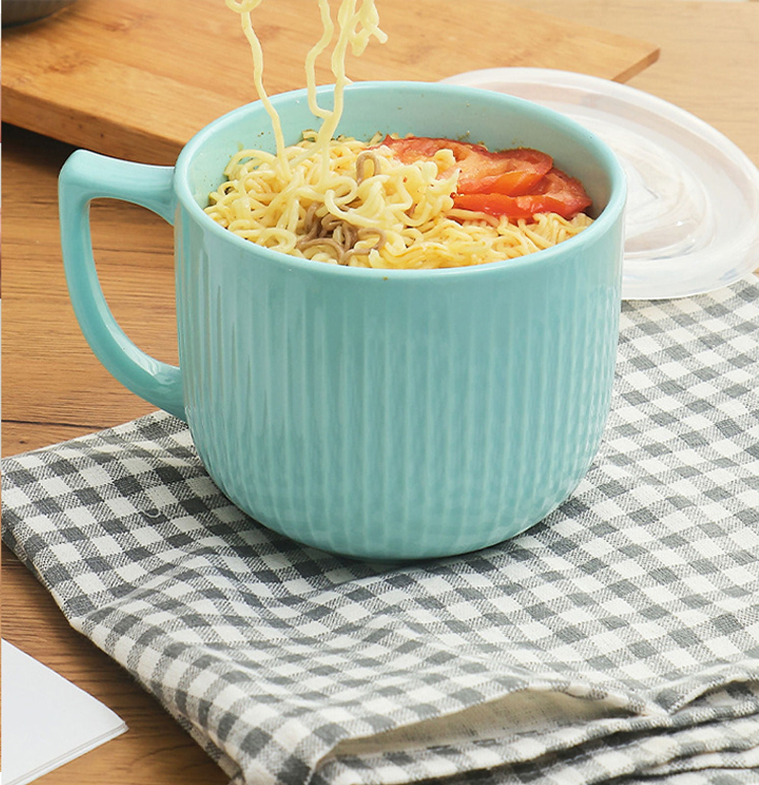 Hoilse Ceramic Soup Bowls with Handle and Vented Lid, 32oz  Large Deep Soup Mug with lid, Travel Ramen Bowls for instant noodle and  Cereal Set of 2 Microwave Safe, Dishwasher