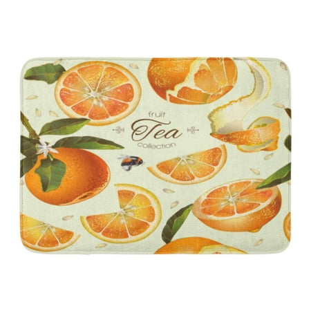 GODPOK Juice Orange Tea Design for Natural Cosmetics Bakery with Filling Grocery Health Care Products Best Sweet Rug Doormat Bath Mat 23.6x15.7