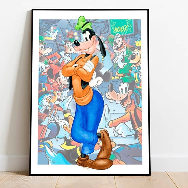 Disney Mickey Mouse and Donald Duck Canvas Paintings Cute Cartoon Posters and Prints Wall Art Pictures for Kids Room Decoration40X50cm Unframed Gao Jinjia LED