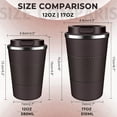 thumbnail image 2 of Insulated Coffee Tumbler 12 oz,Stainless Steel Coffee Mug with Lids, Travel Coffee Mug Leak Proof, Double Wall Vacuum Insulated Reusable Coffee Cup, Keep Drinks Hot and Cold, Dark Chocolate, 12 Ounce, 2 of 14