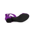 thumbnail image 3 of BLISSFUL STEP Women's Opened Toe Block Heel Lace up Dress Sandals Purple 8, 3 of 8