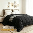 thumbnail image 5 of BedTreat Down Alternative Comforter with Corner Tabs - All Season Quilted Full Size 240 GSM Black Comforter, Machine Washable Microfiber Bedding, 5 of 7