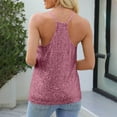 thumbnail image 4 of Hvot&aat Women Sexy Sequin Tank Tops Sparkle Glitter Cami Sleeveless Solid Round-neck Blouse, 4 of 7