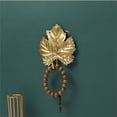 thumbnail image 2 of LACKUST Wall Coat Rack with Hooks Clearance,Metal Leaf Hook Cloakroom Entrance Key Rack Without Mark and Nail,Gold, 2 of 3
